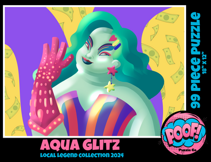 Poof Puzzles! Aqua Glitz 99 Piece Puzzle - Limited Edition