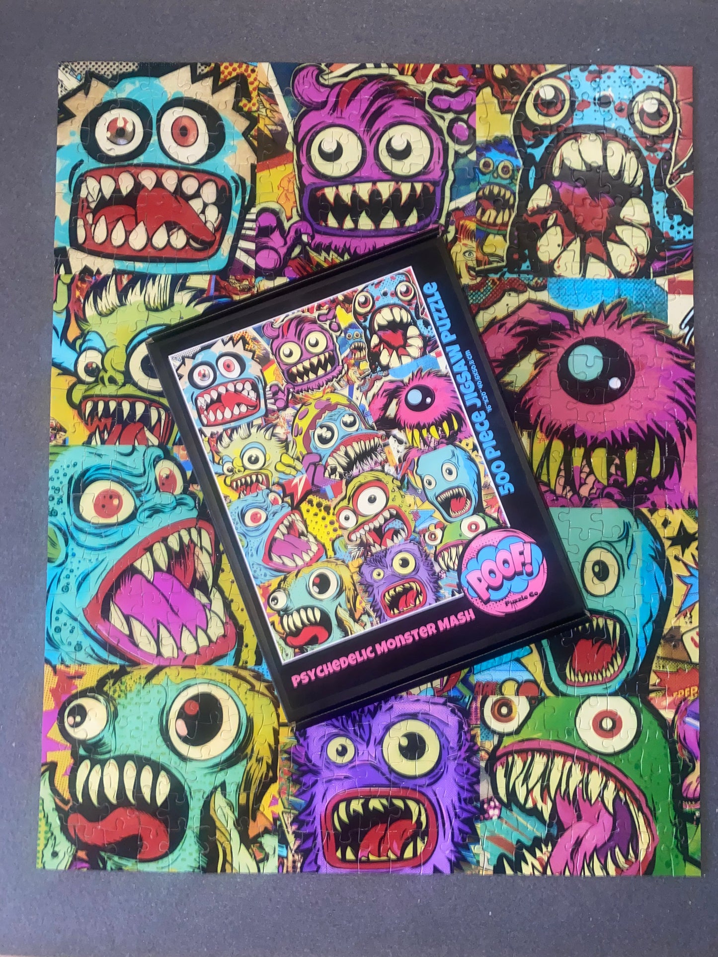 Poof Puzzles! Psychedelic Monster Mash 500 Jigsaw Puzzle